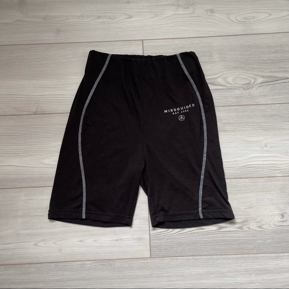 missguided contrast stitch biker shorts
